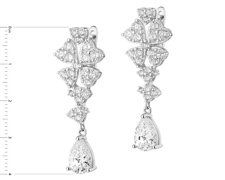 Kolczyki srebrne z cyrkoniami - koniczyny