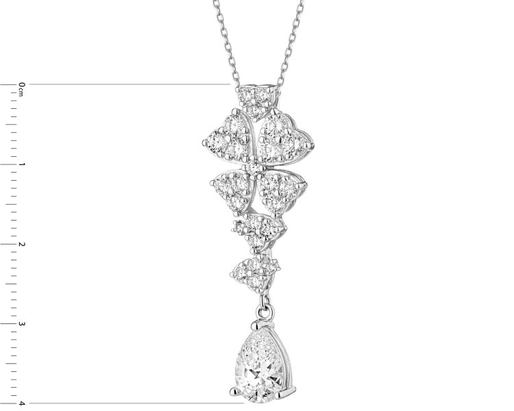 Stříbrný přívěsek se zirkony - čtyřlístek