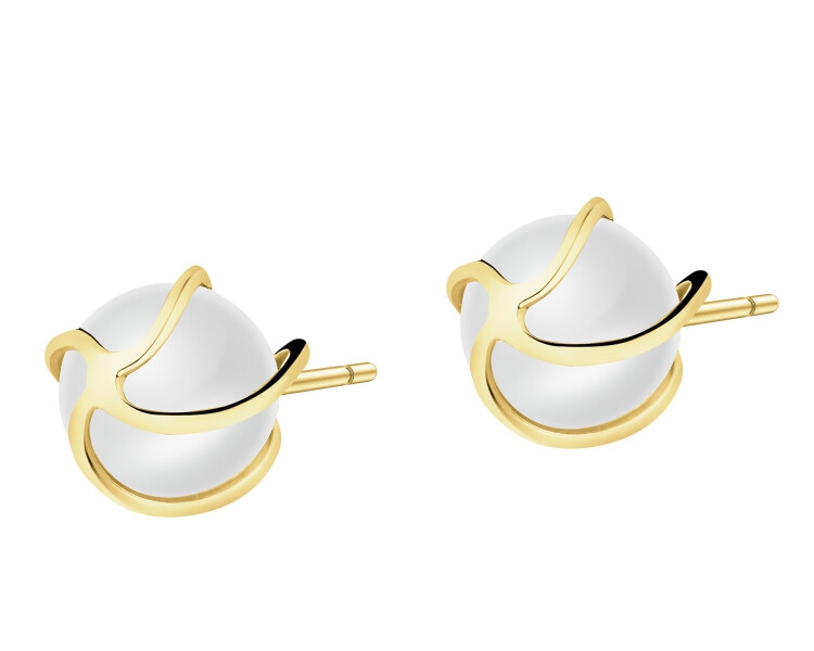 Złote kolczyki z perłami