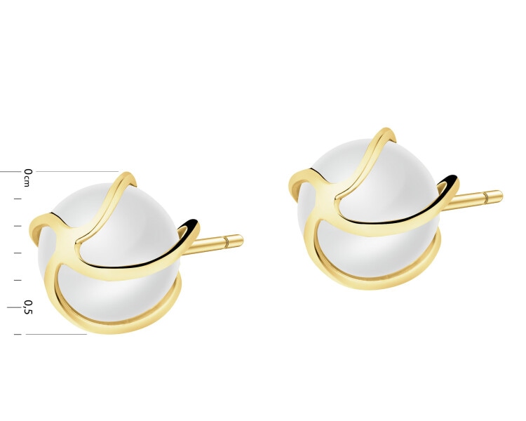 Złote kolczyki z perłami