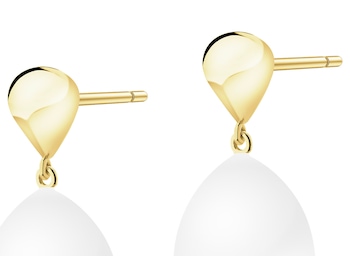 Złote kolczyki z perłami