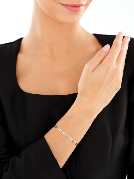 Złota bransoletka - paper clip