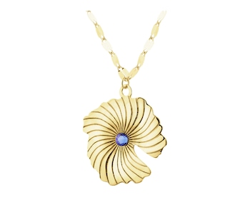 Złoty naszyjnik z cyrkonią - kwiat