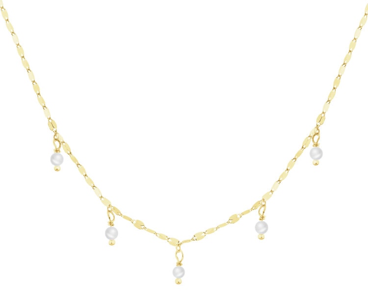 Złoty naszyjnik z perłami