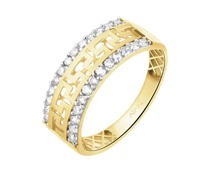 Złoty pierścionek z cyrkoniami