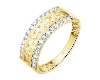 Złoty pierścionek z cyrkoniami