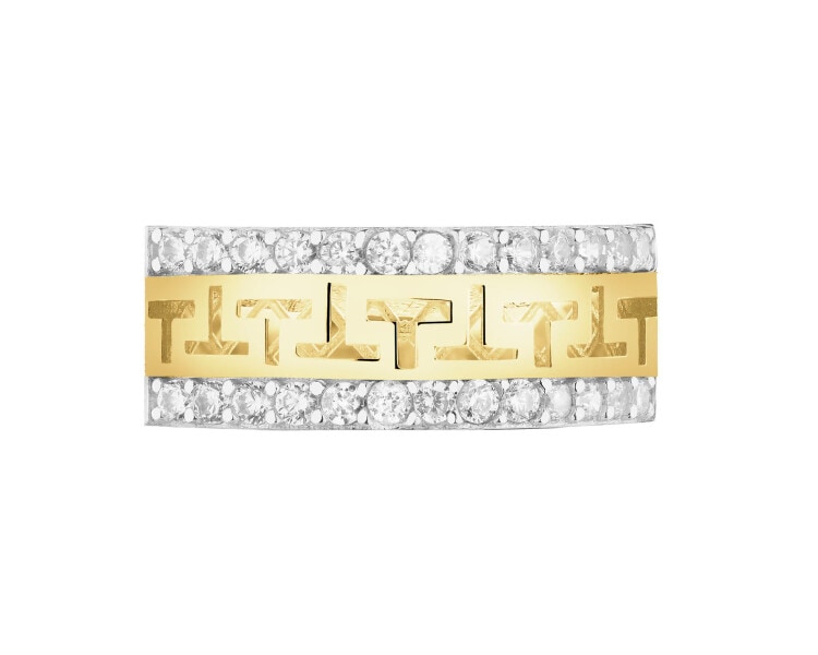 Złoty pierścionek z cyrkoniami