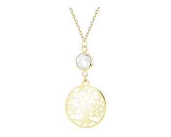 Złoty naszyjnik z cyrkonią - drzewko