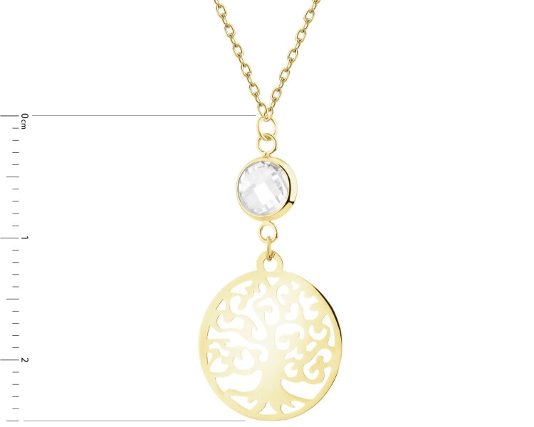 Złoty naszyjnik z cyrkonią - drzewko