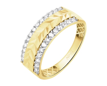 Złoty pierścionek z cyrkoniami