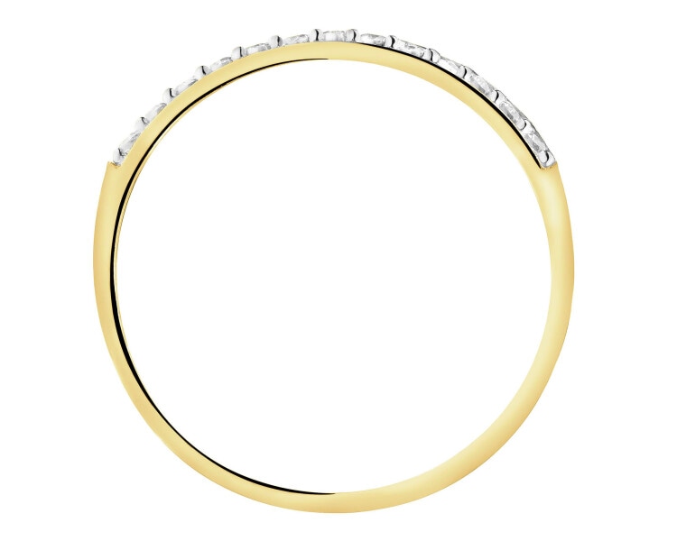 Złoty pierścionek z cyrkoniami