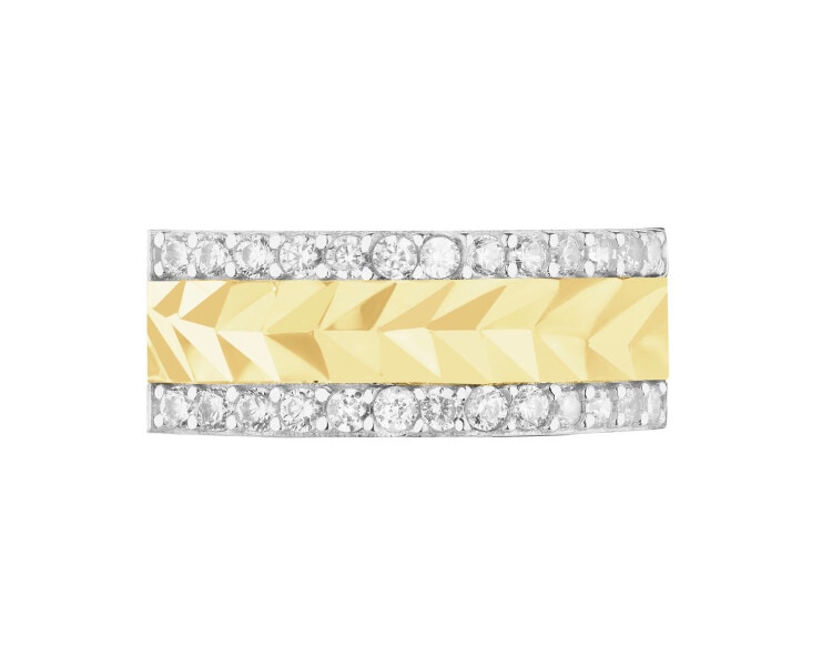 Złoty pierścionek z cyrkoniami