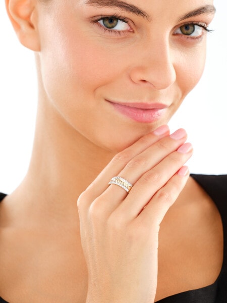 Złoty pierścionek z cyrkoniami