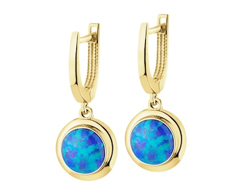 Złote kolczyki z opalitami