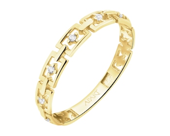 Zlatý prsten se zirkony