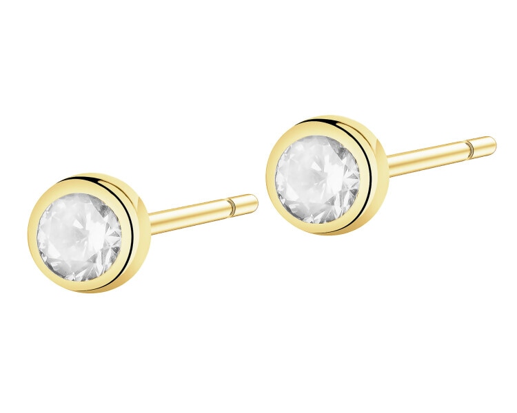Złote kolczyki z cyrkoniami