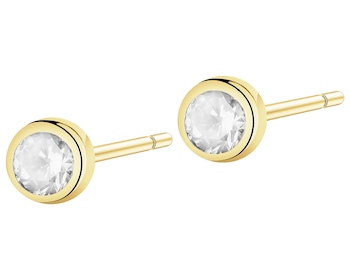 Złote kolczyki z cyrkoniami