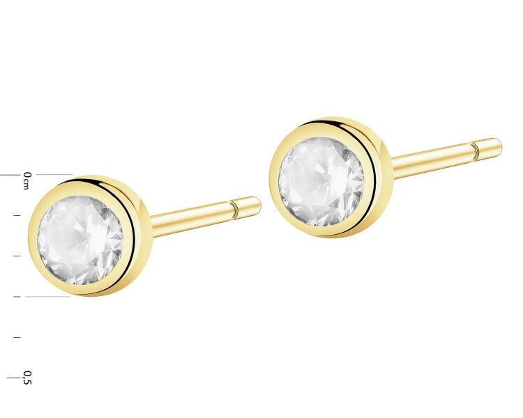 Złote kolczyki z cyrkoniami