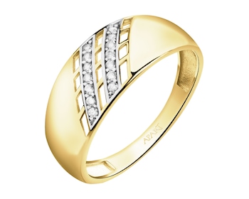 Złoty pierścionek z cyrkoniami