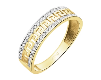 Złoty pierścionek z cyrkoniami