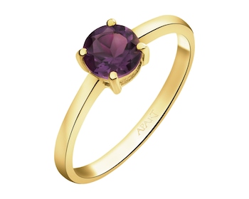 Złoty pierścionek z ametystem