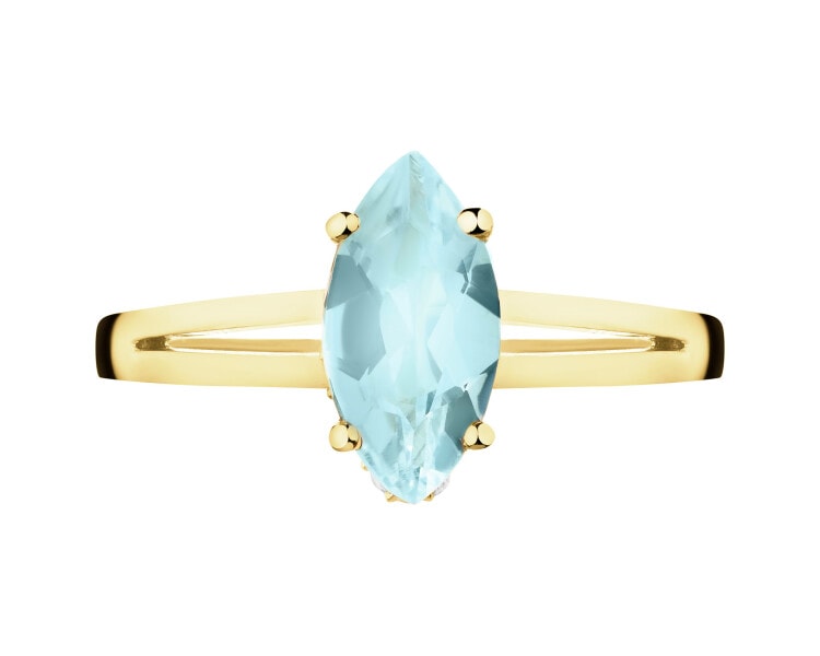 Złoty pierścionek z topazem i cyrkoniami