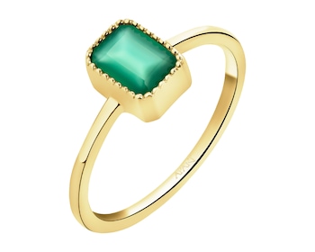 Złoty pierścionek z agatem