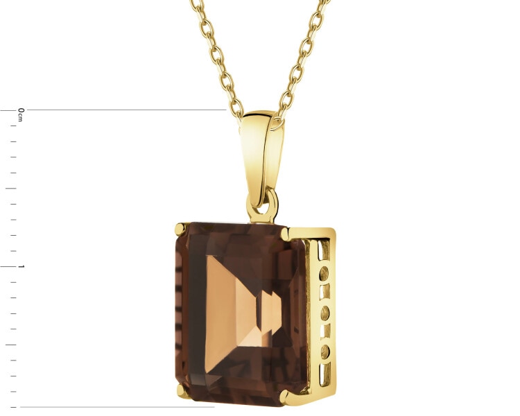 Złota zawieszka z kwarcem