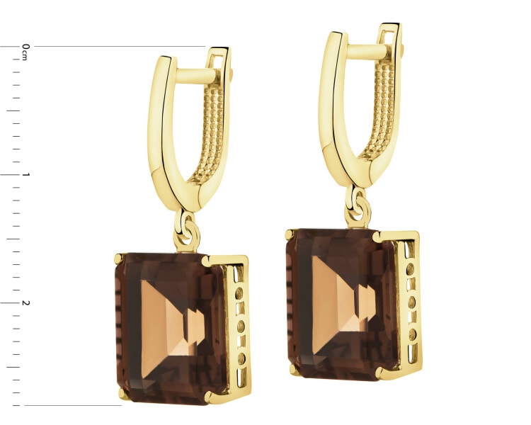 Złote kolczyki z kwarcami