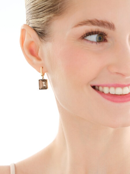 Złote kolczyki z kwarcami