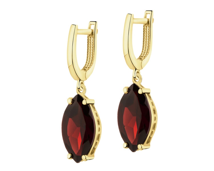 Złote kolczyki z granatami