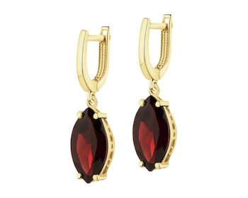 Złote kolczyki z granatami