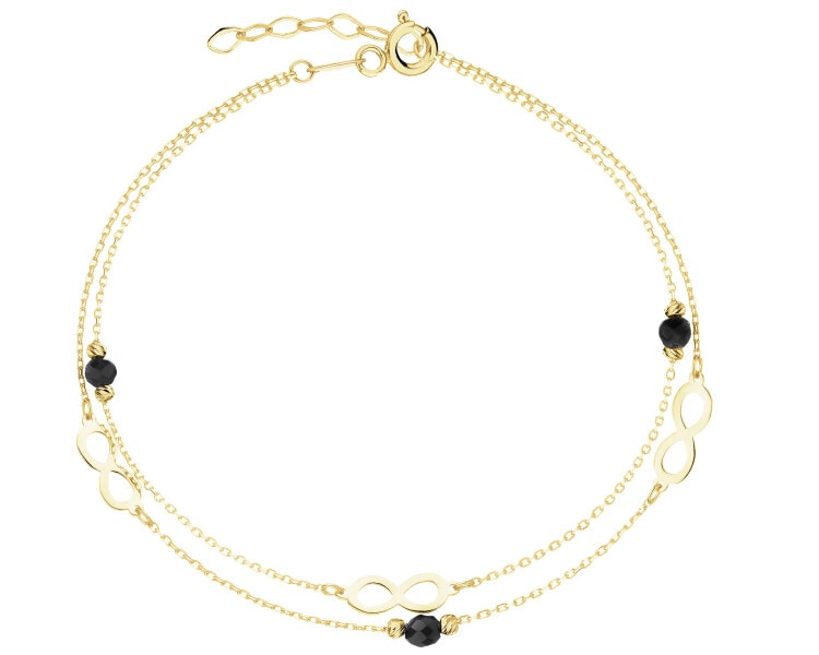 Złota bransoletka z cyrkoniami - nieskończoności