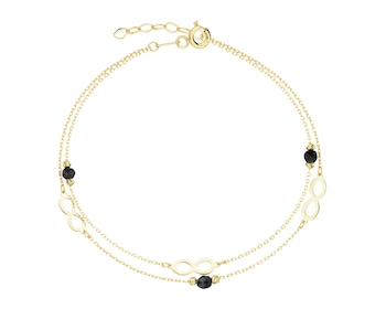 Złota bransoletka z cyrkoniami - nieskończoności