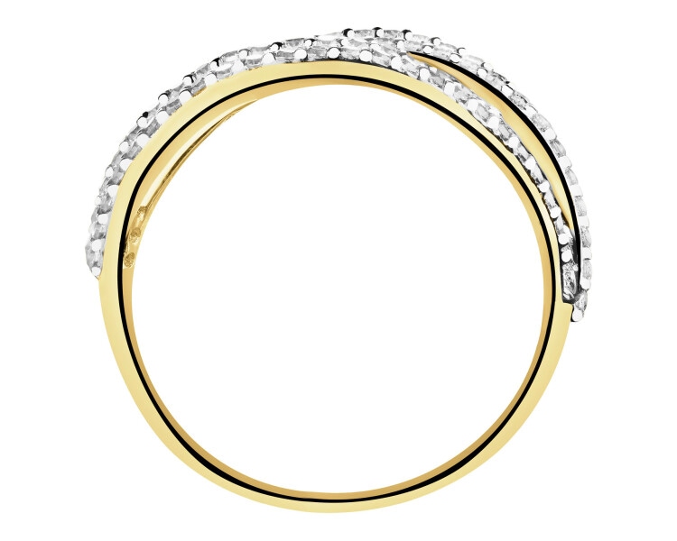 Złoty pierścionek z cyrkoniami