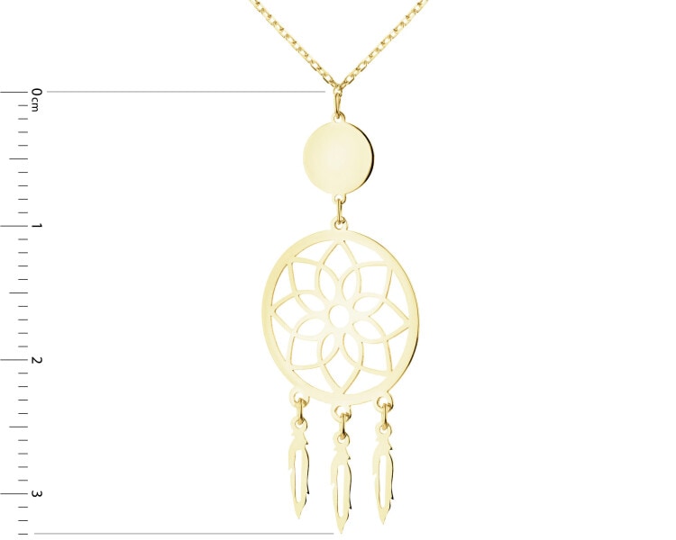 Złoty naszyjnik z cyrkonią - łapacz snów