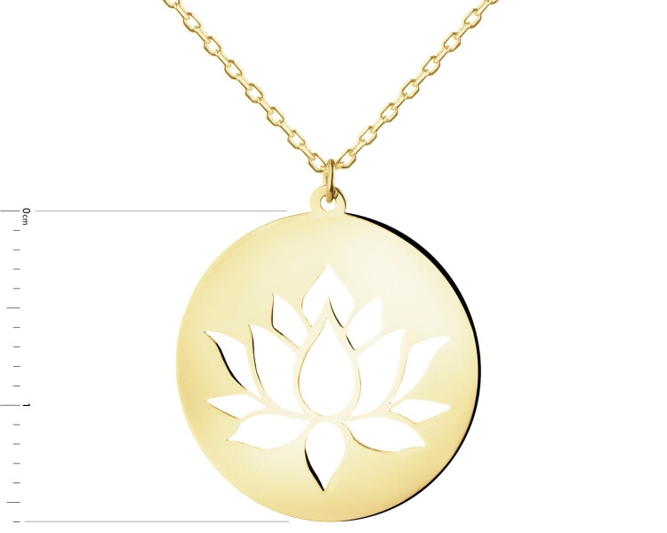 Złoty naszyjnik z cyrkonią - kwiat lotosu