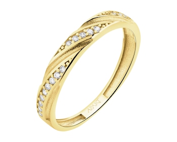 Złoty pierścionek z cyrkoniami