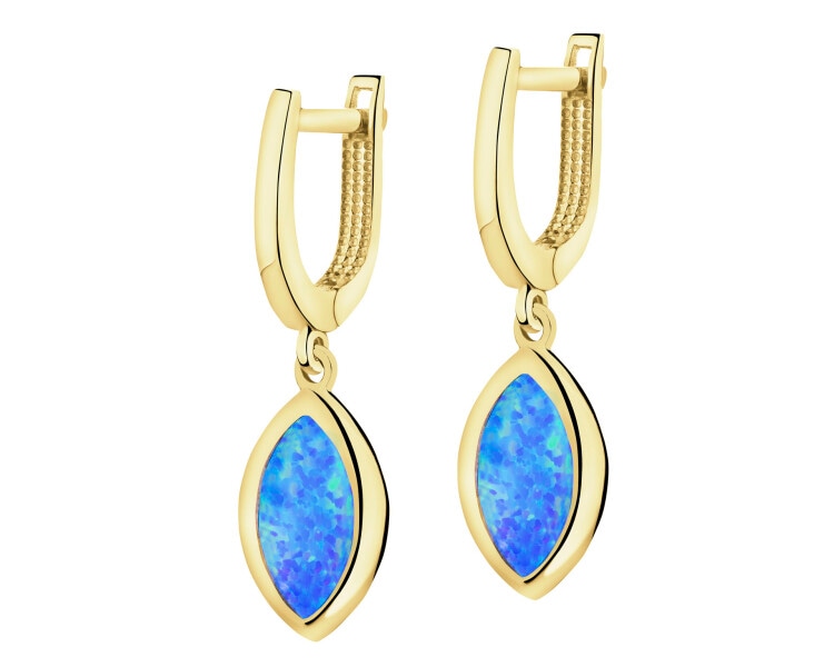 Złote kolczyki z opalitami