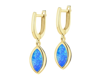 Złote kolczyki z opalitami