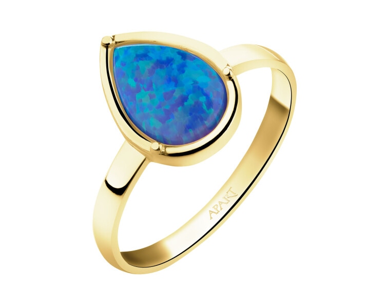 Złoty pierścionek z opalitem