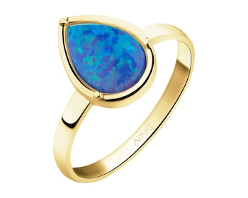 Złoty pierścionek z opalitem