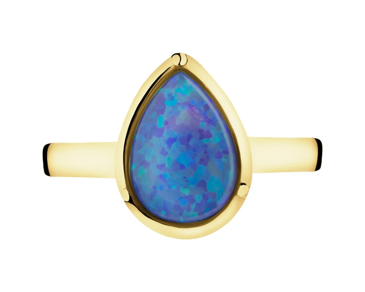 Złoty pierścionek z opalitem