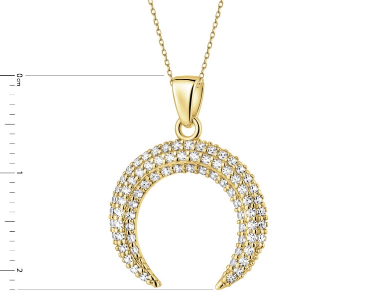 Złota zawieszka z cyrkoniami - Księżyc