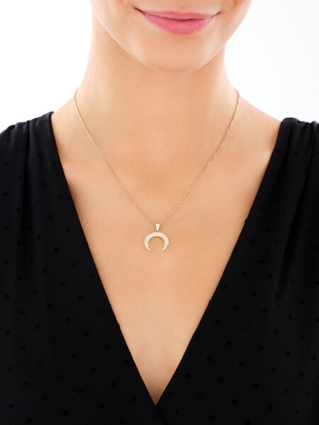 Złota zawieszka z cyrkoniami - Księżyc