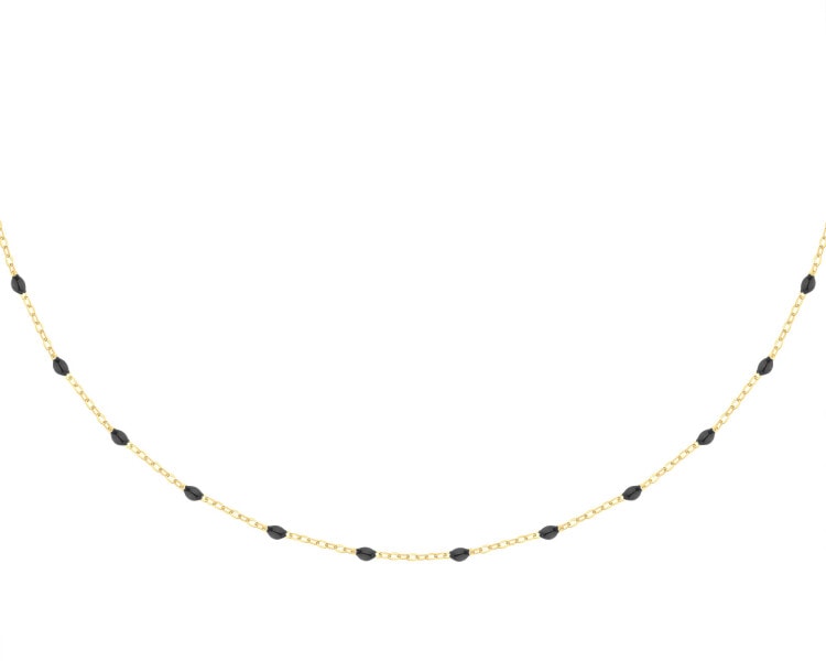 Złoty naszyjnik z emalią