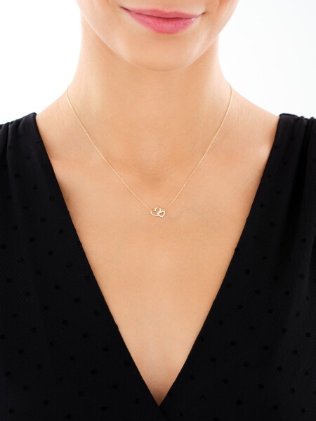 Złoty naszyjnik z cyrkoniami - serca