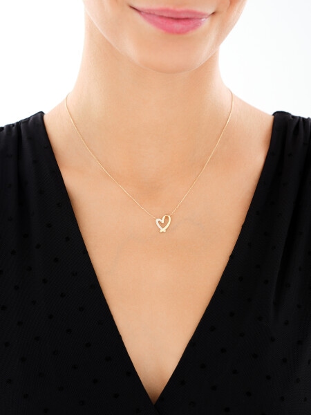 Złoty naszyjnik z cyrkoniami - serce