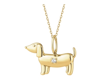 Złota zawieszka z cyrkonią - piesek