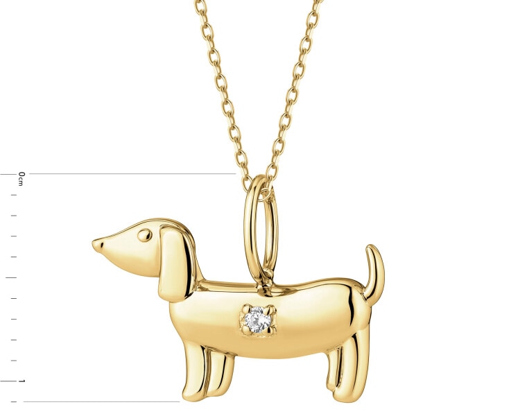 Złota zawieszka z cyrkonią - piesek